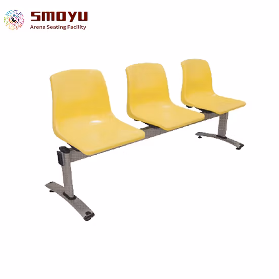 Commerce de gros de mobilier d'extérieur de bureau, salon, hôpital d'aéroport, chaise de rangée d'attente, sièges sur poutre en polyuréthane, 3 places, lien en PU, coussin de salon, chaise d'attente
